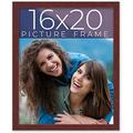 16X20 Dark Brown Real Wood Picture Frame Width 0.75 Inches | Interior Frame Depth 0.5 Inches | Dark Wood Traditional Photo Frame Complete With UV Acrylic Foam Board Backing & Hanging Hardware