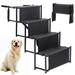 Foldable Portable Dog Ramp 4 Steps Stainless Steel Dog Ladder with Non-Slip Surface Extendable Dog Steps for Cars SUVs Couches
