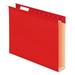 1 PK Pendaflex Extra Capacity Reinforced Hanging File Folders with Box Bottom 2 Capacity Letter Size 1/5-Cut Tabs Red 25/Box (4152X2RED)