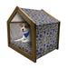 Floral Pet House Hand-Drawn Aquarelle Wildflowers Plants Leaves Pattern Outdoor & Indoor Portable Dog Kennel with Pillow and Cover 5 Sizes Multicolor by Ambesonne