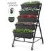 VIBESPARK 4Ft Vertical Raised Garden Beds with Wheels 5-Tiers Outdoor Garden Beds Elevated Planter Boxes Outside Herb Box 30 inÃ— 26 inÃ— 48 in