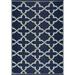 Lightweight Trellis Blue/White 8 ft. x 10 ft. Reversible Plastic Indoor/Outdoor Area Rug