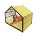 Cherry Blossom Pet House Naive Spring Floral Design of Cherry Flowers and Floating Petals Outdoor & Indoor Portable Dog Kennel with Pillow and Cover 5 Sizes Yellow White Black by Ambesonne