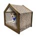 Earth Tones Pet House Coffee Beans Roasted Colombian Caffeine Taste Ethiopian Kitchen Outdoor & Indoor Portable Dog Kennel with Pillow and Cover 5 Sizes Caramel Brown Camel by Ambesonne