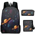 Space Planet Astronaut 3 Pcs/Set 3D Printed High School Bag School Girl Pencil Case for Students Travel