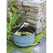 Garden Hose | Decorative Brushed Blue Watering Hose Storage With Side Hole | Ideal Outdoor Hose Holder For Garden Backyard & Patio | Holds 100Ft Hose