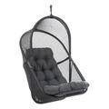 Afuera Living Breeze Outdoor Foldable Mesh Fabric Egg Swing in Dark Gray