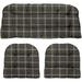 Indoor Outdoor 3 Piece Tufted Wicker Cushion Set (Large Brandin Grey Plaid)