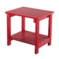 iPatio Outdoor Indoor Plastic Wood End Table: Durable Weather Resistant Stylish and Eco-Friendly Patio Side Table for Decks Backyards Lawns and Poolside Red