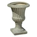 Noble House Antique Outdoor Cast Stone Roman Urn Planter in Green