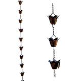 Hanging Flower Cup 71 in Decorative Chime Hanging Metal Column Planter Rain Chain Diverter String of Bells