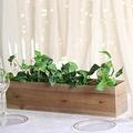 24X6 Natural Rectangular Wood Planter Box Set With Removable Plastic Liners