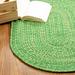 Cantebury Handmade Farmhouse Indoor/Outdoor Braided Rug Green Multicolor 3 X 5 Oval