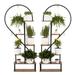 Idzo Half Heart Shape Ladder Plant Stands Set of 2 6 Tier Modern Metal Plant Stand for Multi-Decor Eas