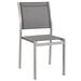 Afuera Living Modern Aluminum Patio Dining Side Chair in Silver