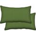 Indoor/Outdoor Textured Solid Artichoke Green Lumbar Toss Pillow: Recycled Fiberfill Weather Resistant Comfortable And Stylish Pack Of 2 Pillows For Patio Furniture: 21 W X 12 L
