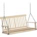 2-Seater Hanging Porch Swing Outdoor Patio Swing Chair Seat With Slatted Build And Chains 440Lbs Weight Capacity Natural