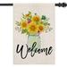 Summer Garden Flag Flower Welcome Farmhouse Burlap Decor Summer Outdoor Double Sided Yard Seasonal Lawn Yard 12.5 x 18 In