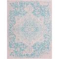 Unique Loom Jill Zarin Outdoor Dubai Area Rug 7 10 x 10 0 Rectangular Pink and Aqua