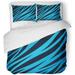 ZHANZZK 3 Piece Bedding Set Black Blue Zebra Striped Seamlessly Repeatable Abstract Beautiful Blend Clip Twin Size Duvet Cover with 2 Pillowcase for Home Bedding Room Decoration