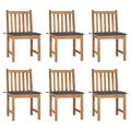 vidaXL 1/2/4/6/8x Solid Wood Teak Patio Chairs with Cushions Multi Colors