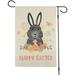 Welcome Easter Garden Flag Double Sided Happy Easter Day Burlap Bunny Garden Flag Easter Cute Bunny Rabbit for Outdoor Yard Home & Spring Easter Decoration 12 x 18 Inch