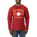 Wild Bobby City of San Francisco Baseball Fantasy Fan Sports Men s Long Sleeve T-Shirt Red 3X-Large