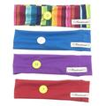 4pcs Colorful Hair Bands Outdoor Elastic Headwear Sports Headwrap Yoga Headband Sweat Absorbing Head Wrap Hair Accessories with Holding Mask Non-slip Button