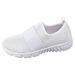 ZIZOCWA Comfortable Soft Sole Casual Shoes for Women Solid Color Stretch Cloth Mesh Walking Shoes Breathable Slip On Sports Tennis Shoes White Size42