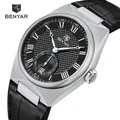 BENYAR-Montre à quartz à cadran rétro pour homme montres militaires originales en cuir horloge