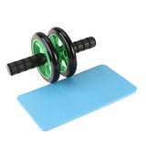 Etereauty Dual Wheel Mute Ab Roller Abdominal Roller Trainer with Knee Pad for the Perfect Core Workout (Green)