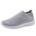 nsendm Womens Comfort Running Tennis Shoes Light Weight Walking Training Gym Sneakers Women s Sneakers With Arch Support Slip Ons Grey 40