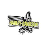 Harley-Davidson 1.5 inch. Plunge Eagle H-D Text Metal Pin Silver Finish Harley Davidson