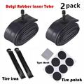 2 Pack 16 / 20 / 24 / 26 x1.75/1.95/2.10/2.125 Bicycle Tube with 2 Tire Levers Bicycle Tube with 32mm Schrader Valve Butyl Rubber Inner Tube for Road/MTB/Kids Bike(2 of One Size)