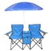 Loveseat Camping Chair with Removable Umbrella Portable Double Folding Chair Picnic Chair with Sun Shade Canopy Umbrella and Carrying Bag for Travel Fishing Picnic