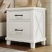 Rustic Farmhouse Style Solid Pine Wood Two-Drawer Nightstand