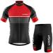 Lixada Men Cycling Jersey Set Breathable Quick-Dry Short Sleeve Biking Shirt and Foam Padded Shorts MTB Cycling Outfit Set
