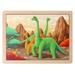 Wooden Dinosaur Puzzles for Kids Ages 3-5 24 PCs Jigsaw Puzzles Preschool Educational Brain Teaser Boards Toys Gifts for Children Wood Dino Puzzles for 3 4 5 6 Year Old Boys Girls