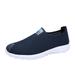 dmqupv Extra Wide Casual Sneakers for Men Mens Non Slip Walking Sneakers Lightweight Breathable Slip on Running Shoes Gym Tennis Shoes for Men Dark Blue 44