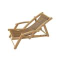 1:12 Outdoor Reclining Chair Mini Chair Ornaments Diorama Scenery Wood Miniature Furniture Room for Miniature Scene Sand Table Building light brown