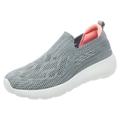 ZIZOCWA Lightweight Slip On Casual Shoes for Women Solid Color Mesh Breathable Tennis Shoe Summer Comfortable Thick Sole Sports Shoes Grey Size40