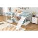 L-Shaped Bunk Bed Full & Twin Size with Slide, Short Ladder & Safety Rail - Premium Steel Slat Support - Kids Bedroom Furniture