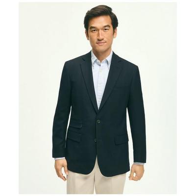 Brooks Brothers Men's Classic Fit Stretch Wool Hopsack Blazer | Navy | Size 48 Long