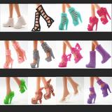 12Pairs/Set Assorted Fashion Colorful Mixed Style Sandals High Heels Shoes doll Accessories Clothes