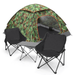 MADOG Set of 4 Camping Tent + Chairs + Table 2 Person Dome Tent with 2 Foldable Camping Chairs and Table Combo for Backpacking Hiking Traveling Camouflage