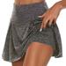 Women s Active Skort High Waisted Athletic Stretchy Pleated Tennis Skirt for Running Golf Workout