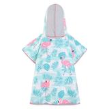 Esho Kids Cartoon Print Wearable Bath Towel Toddler Hooded Beach Cloak Poncho Towel 1-5T