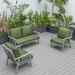 LeisureMod Walbrooke 3-Piece Patio Set with Grey Aluminum Frame and Removable Cushions
