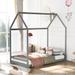 Vintage Full over Full Bunk Bed with Built-in Ladder - Solid Wood Slats Support - Kids' Bedroom Furniture