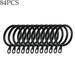 5 Colors Metal Drapery Curtain Rings Hanging Rings For Curtains And Rods Drape Sliding Eyelet Rings 84PCS BLACK